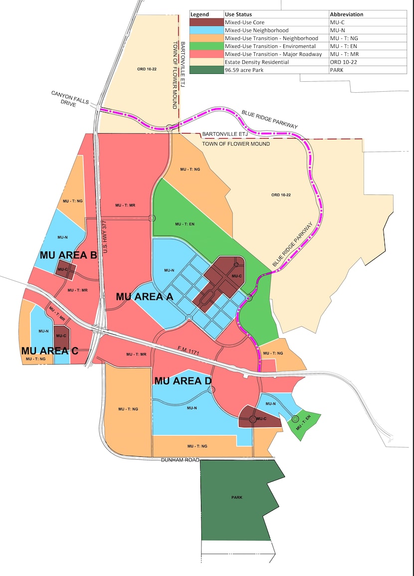 Plans for Flower Mound Ranch include about 9,000 homes and millions of square feet of...