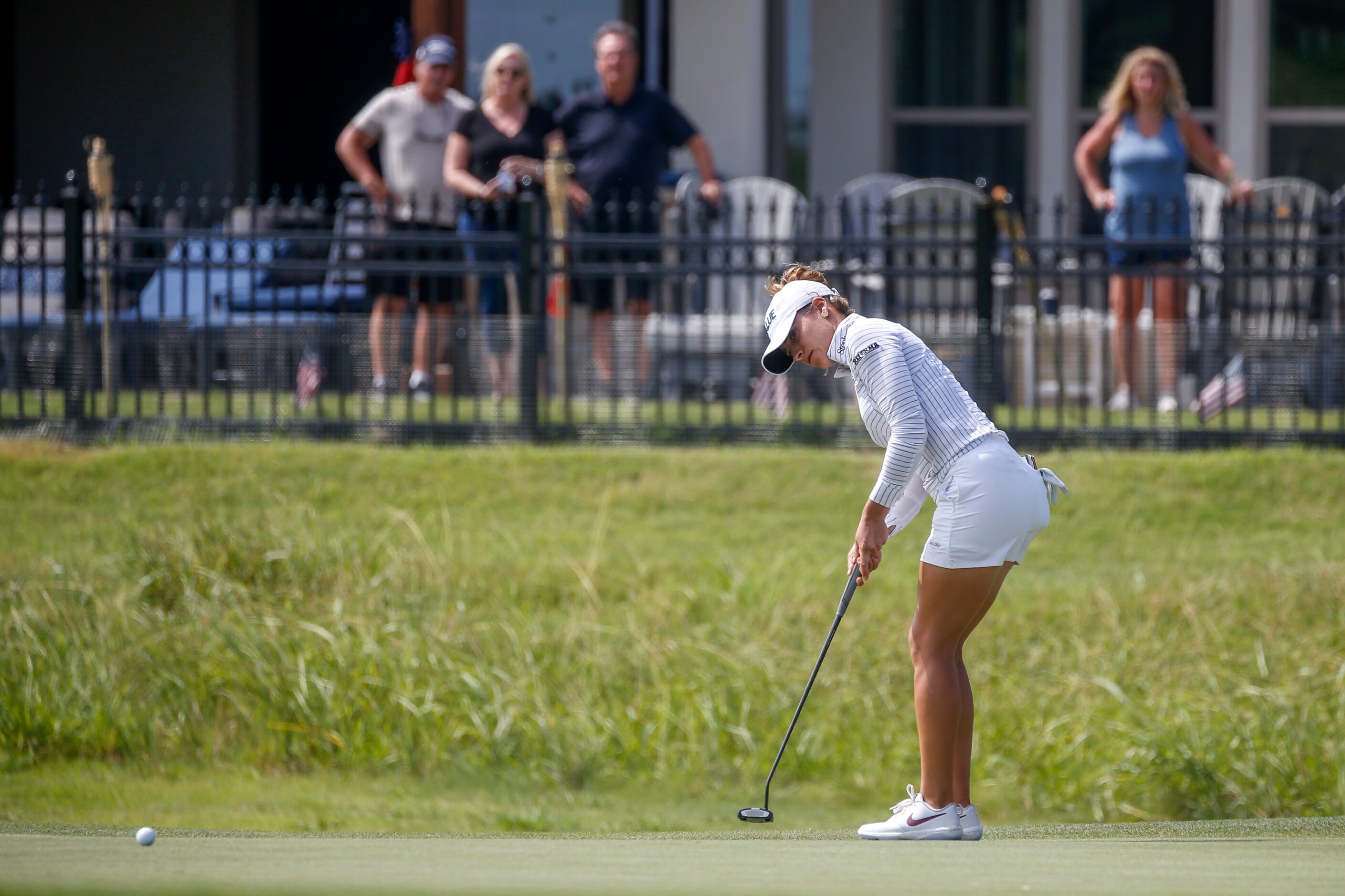 Professional golfer Gaby Lopez puts on the No. 2 green during the third round of the LPGA...