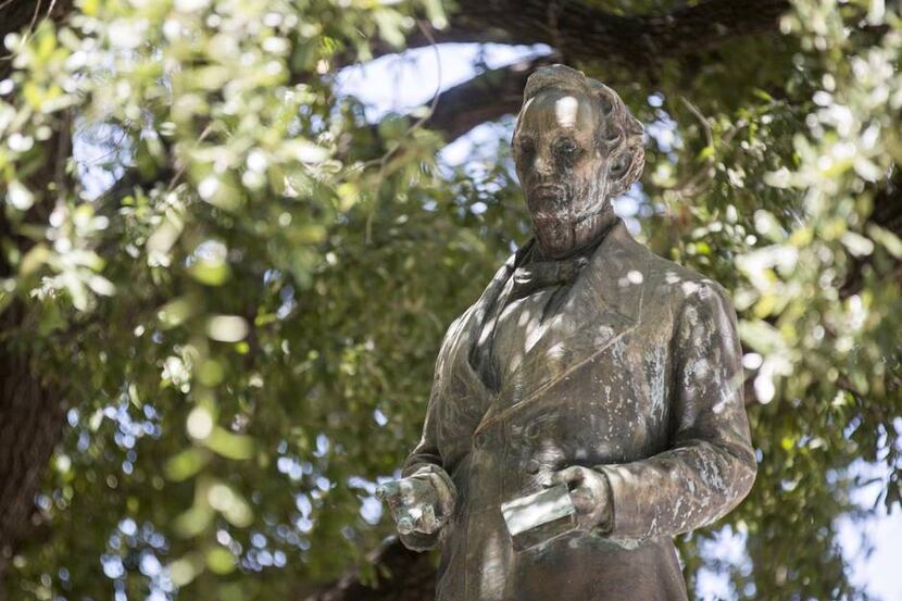 
The Jefferson Davis statue in the South Mall Lawn of the University of Texas is among those...