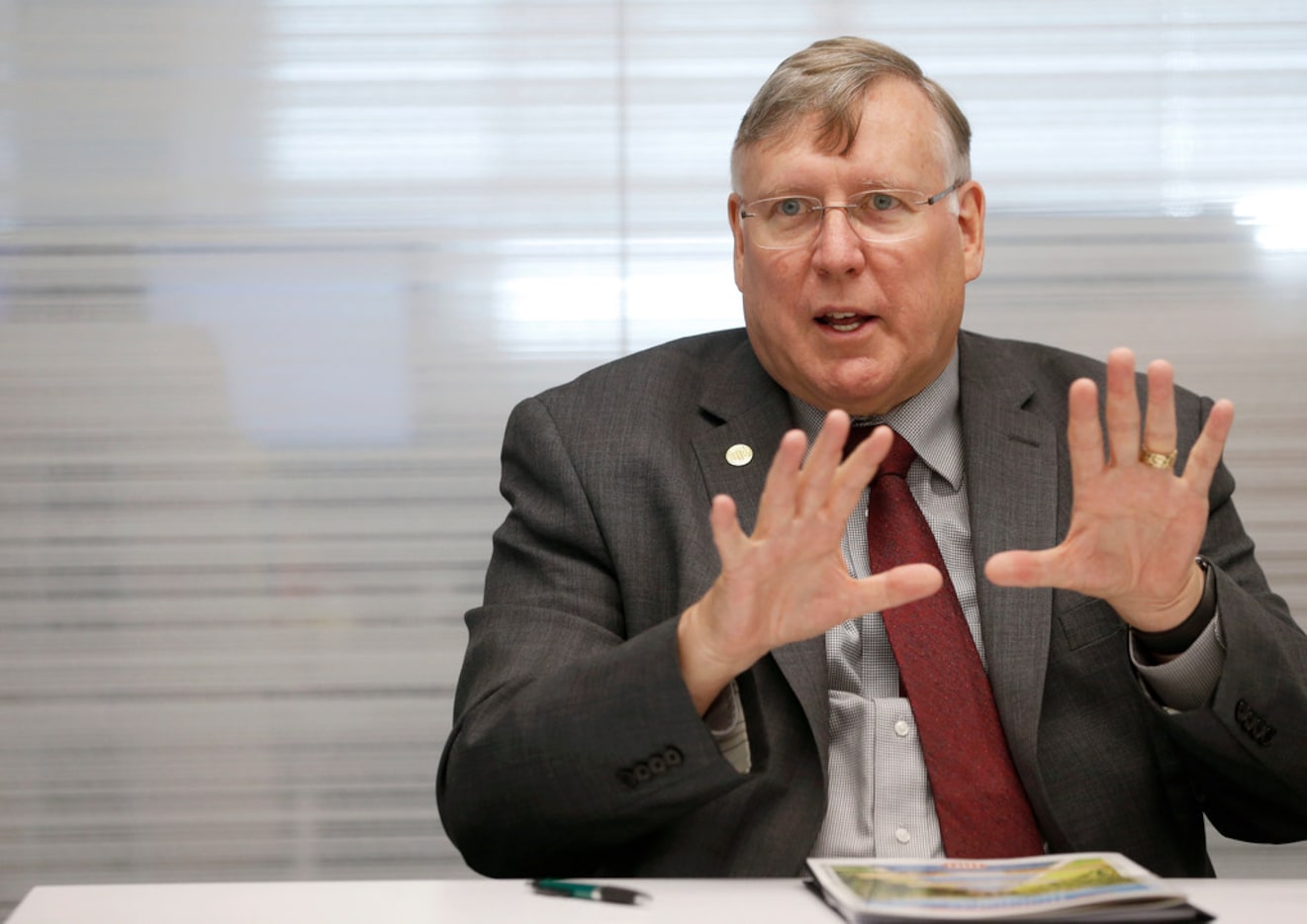 Dr. Richard C. Benson, University of Texas at Dallas president, during an editorial board...