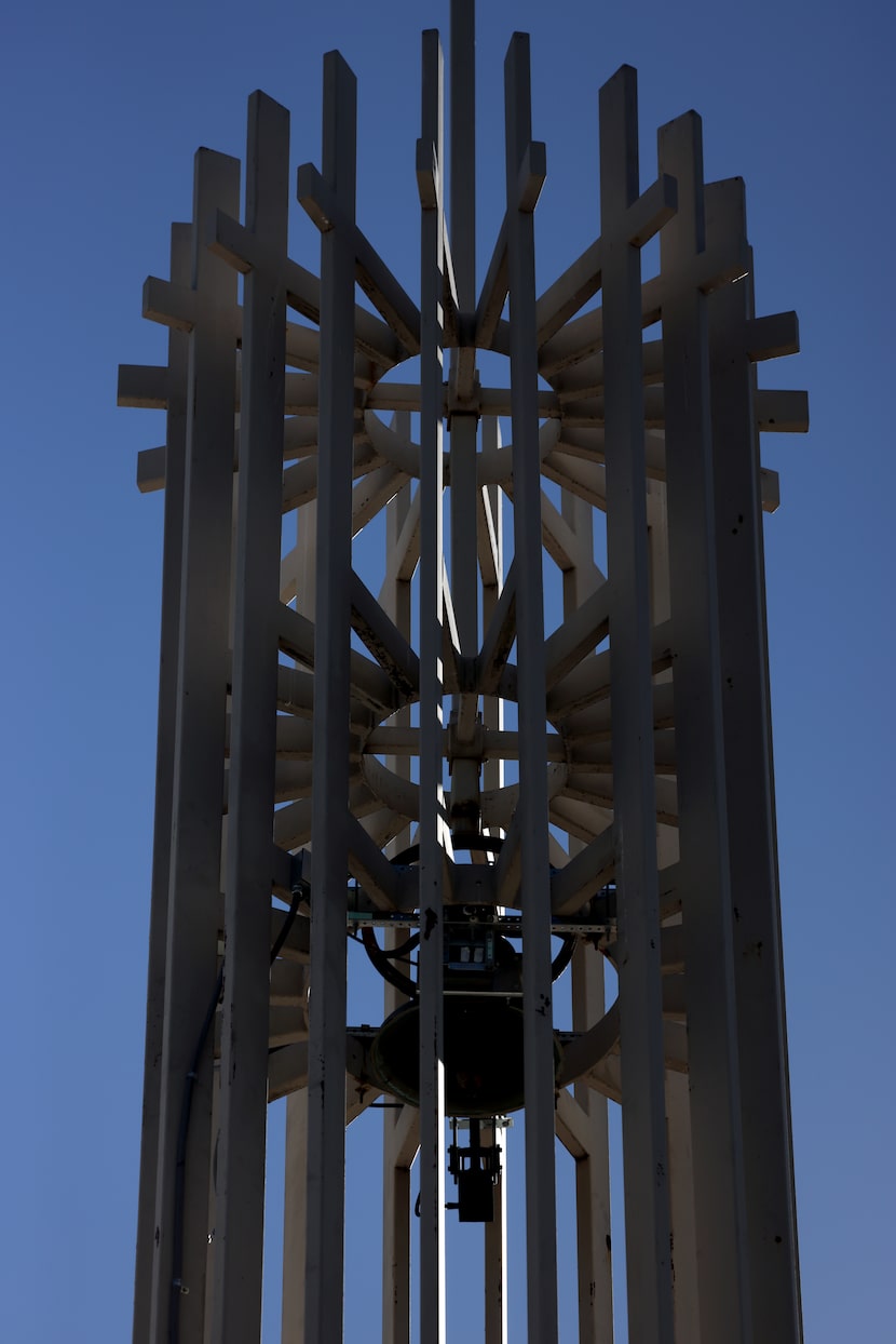 The 50-foot tower and church bell at St. John's Episcopal Church in East Dallas.