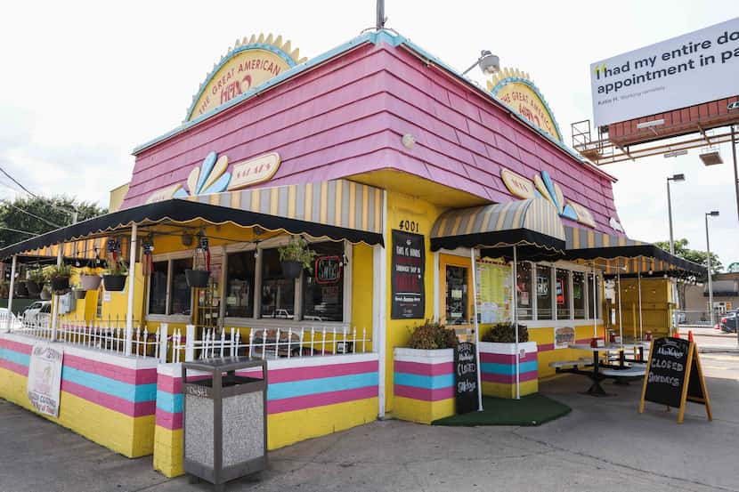 Great American Hero in Dallas — an iconic restaurant painted pink, yellow and blue — closes...