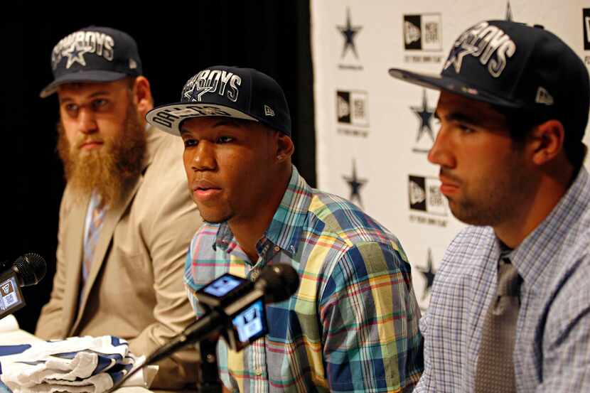 The Cowboys' top three draft choices from their 2013 class (left to right): Travis...