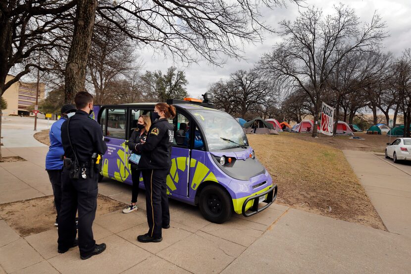 Dallas Police are working with Downtown Dallas, Inc. to keep 30-40 people without housing...