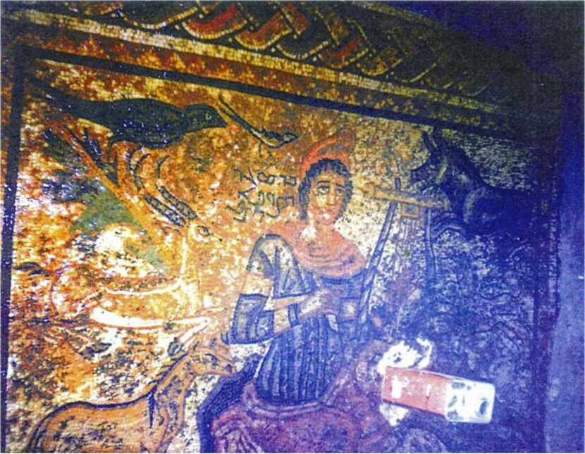 Orpheus mosaic in situ. This photograph was provided by the Şanlıurfa Prosecutor's Office....