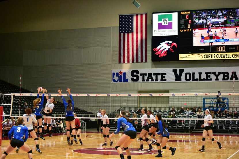 The UIL volleyball state tournament is held at the Curtis Culwell Center in Garland. (David...