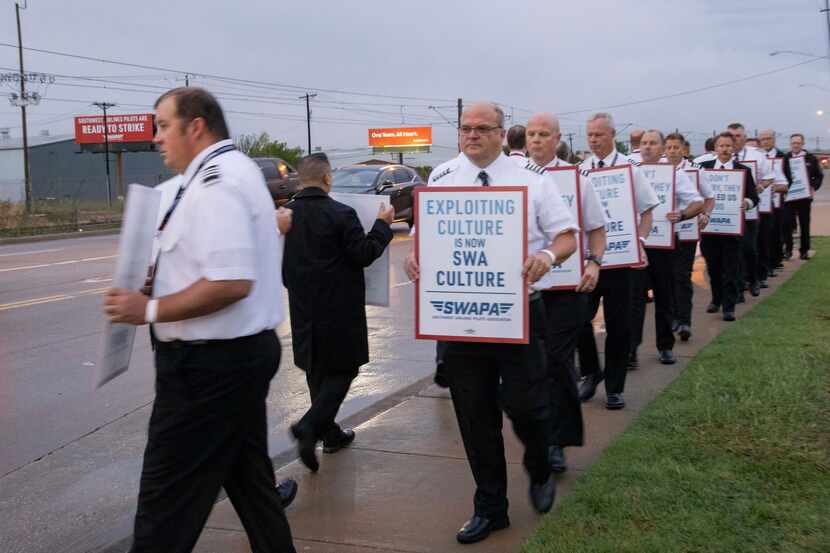 Pilots with the Southwest Airlines Pilots Association, which represents the over 9,000...