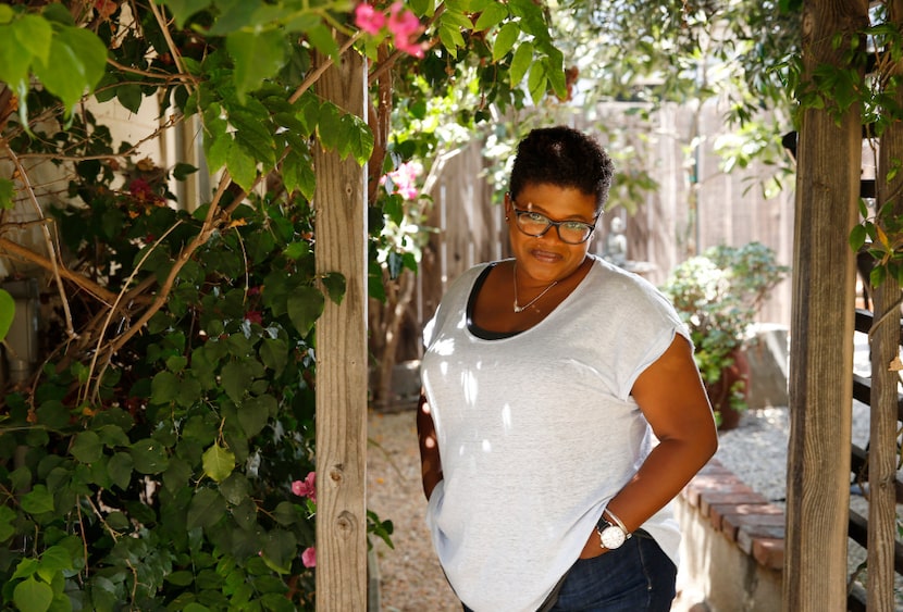 Attica Locke poses for a portrait at her sister's home in Los Angeles. Locke's new novel, ...