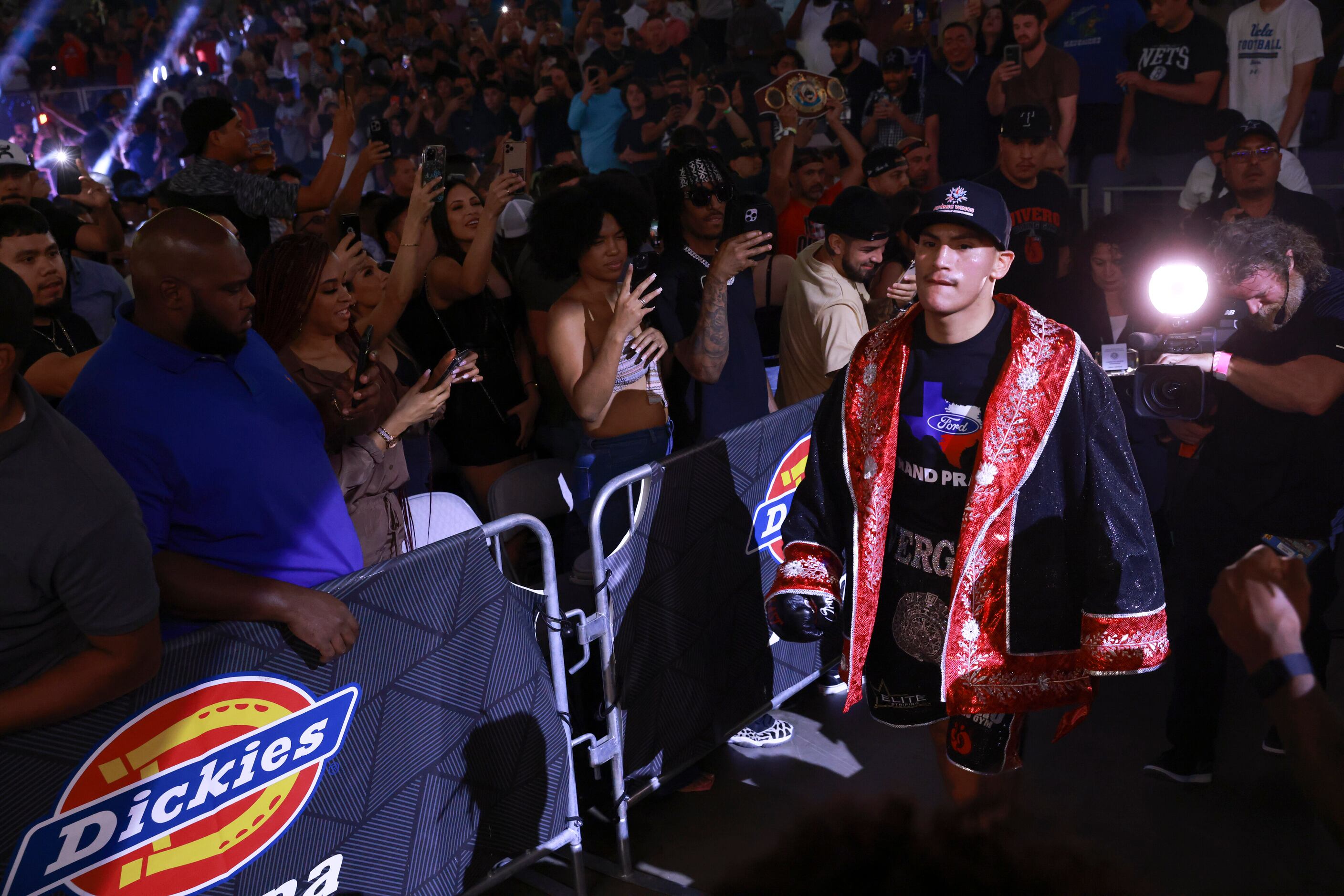 Vergil Oritz Jr. walks to the ring to fight Michael McKinson, Saturday, August 6, 2022, at...