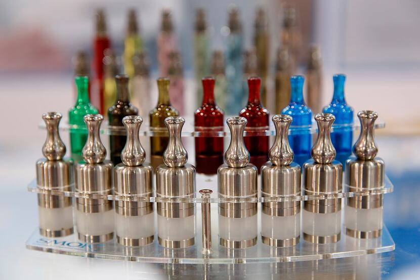 E-cigarettes are displayed during the 2014 Consumer Electronics Show in Las Vegas on Jan. 9.