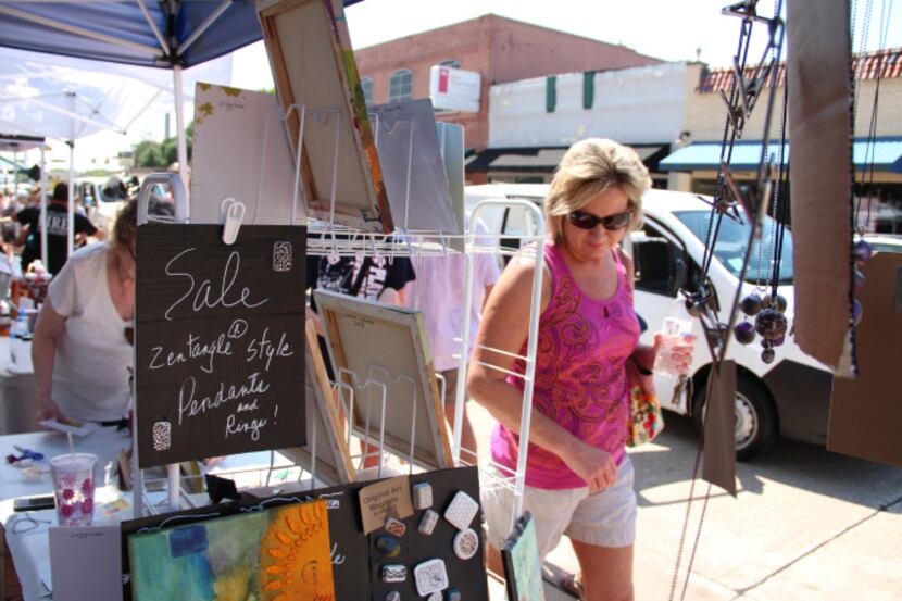 Handmade goods, as well as produce, were available for sale at the 
European-style, outdoor...