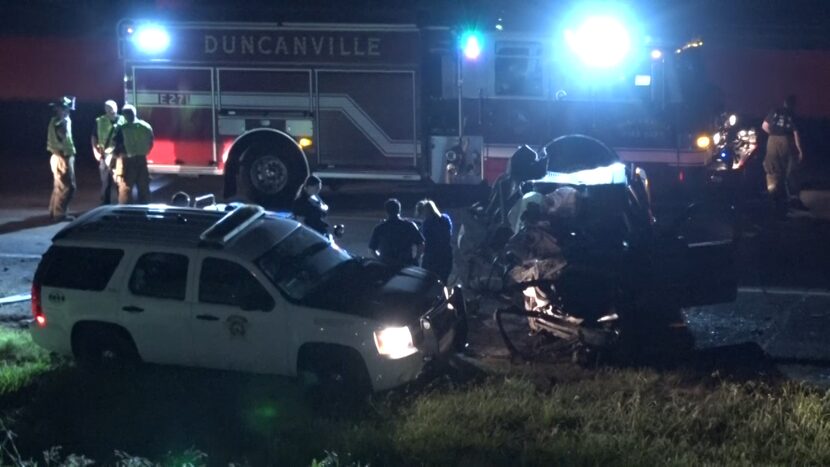 Authorities responded to a crash in Duncanville about 3 a.m. Tuesday in which one person...