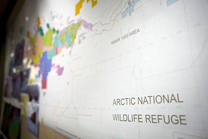 Photographs and maps of Alaska's North Slope show an area where Dallas-based Caelus Energy...