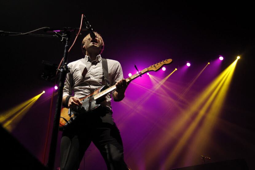 Ben Gibbard sings and plays guitar during Death Cab for Cutie performs during the Summer Cut...