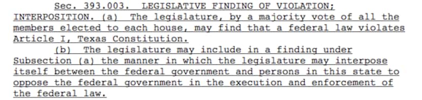 An excerpt from Senate Bill 89, filed by Sen. Bob Hall, R-Edgewood. 