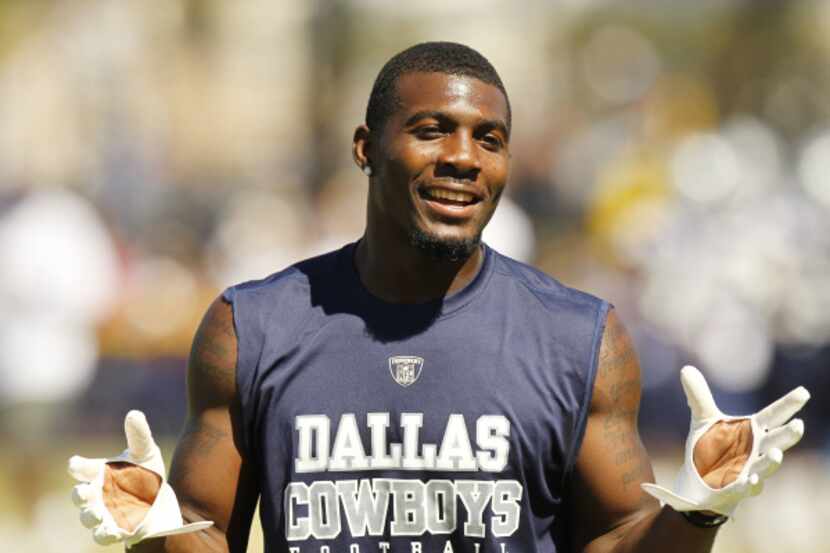 Dez Bryant during afternoon practice at training camp in Oxnard, California on Aug. 18, 2010.