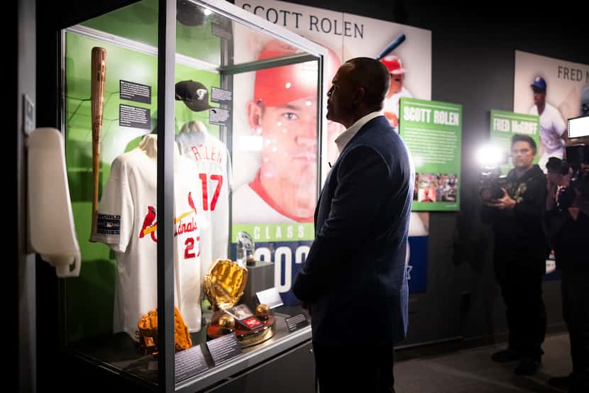 Former Texas Rangers third baseman Adrian Beltre visited the National Baseball Hall of Fame...