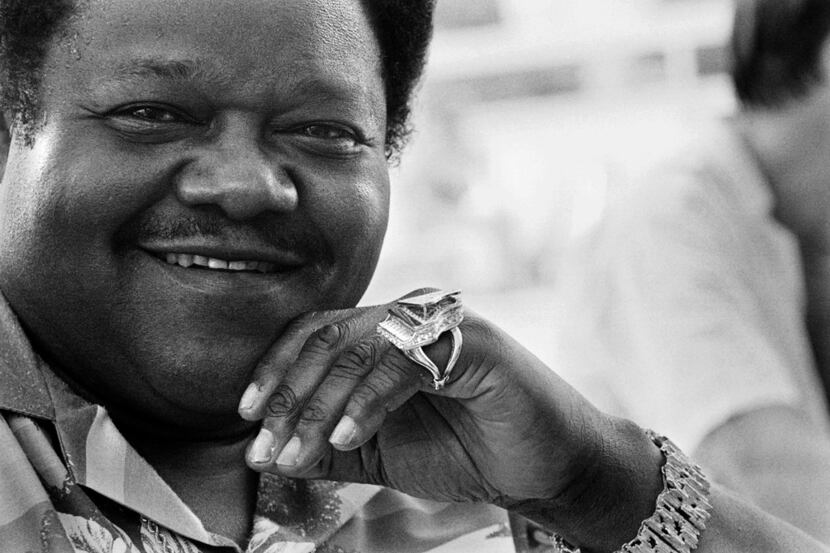 A picture taken on July 20, 1985 shows US pianist and signer Fats Domino attending the...