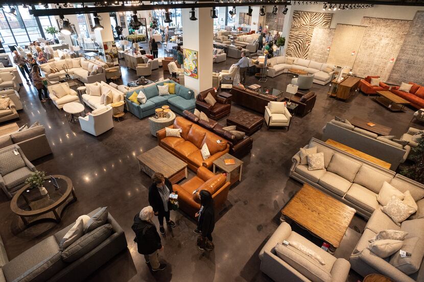 The first floor of the new Weir's Furniture store on Travis Street and Knox Street in Dallas.