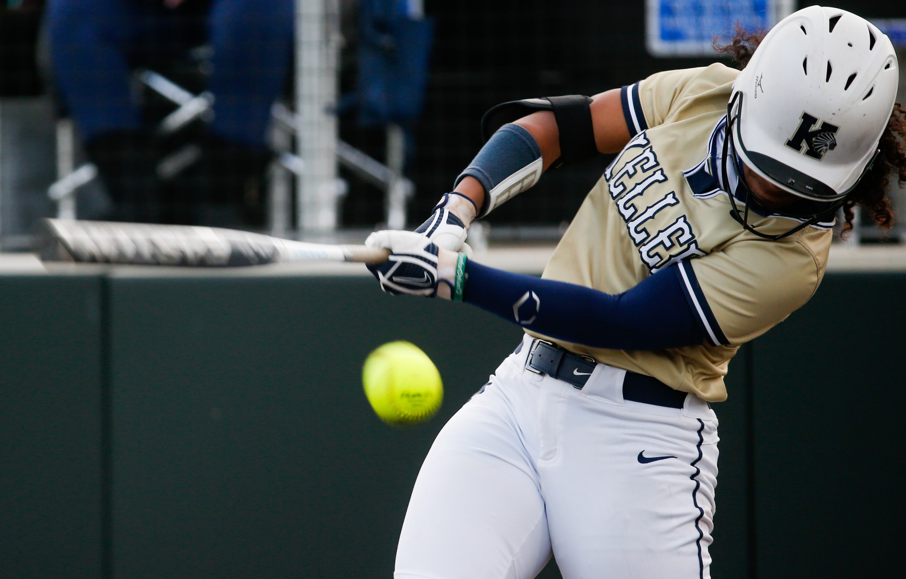 Keller's Dorianna Brown (11) bats against Denton Guyer during the first inning of a...