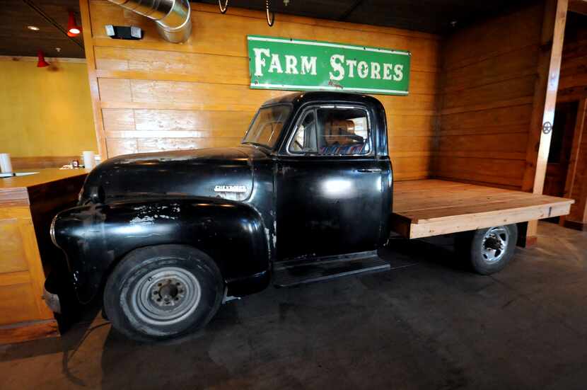 This recycled 1951 Chevrolet truck serves as a stage for local musicians to play at Ten 50...