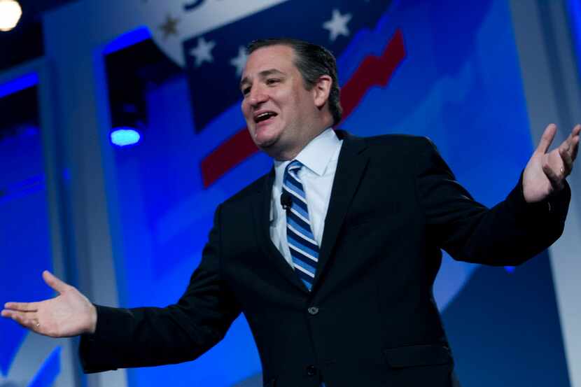  Republican presidential candidate Sen. Ted Cruz, R-Texas, waves to the crowd before he...
