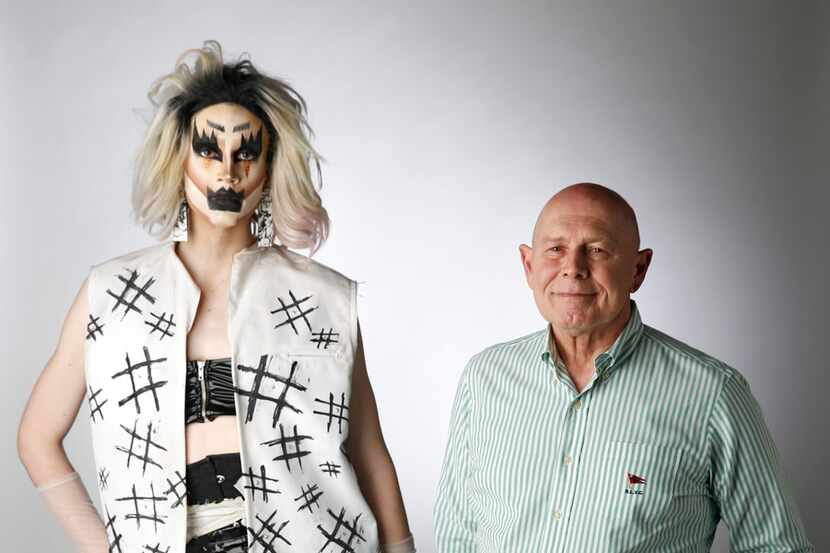 Kilo Kikii (left) and Gary Benecke pose for a portrait in the studio in Dallas on Wednesday,...