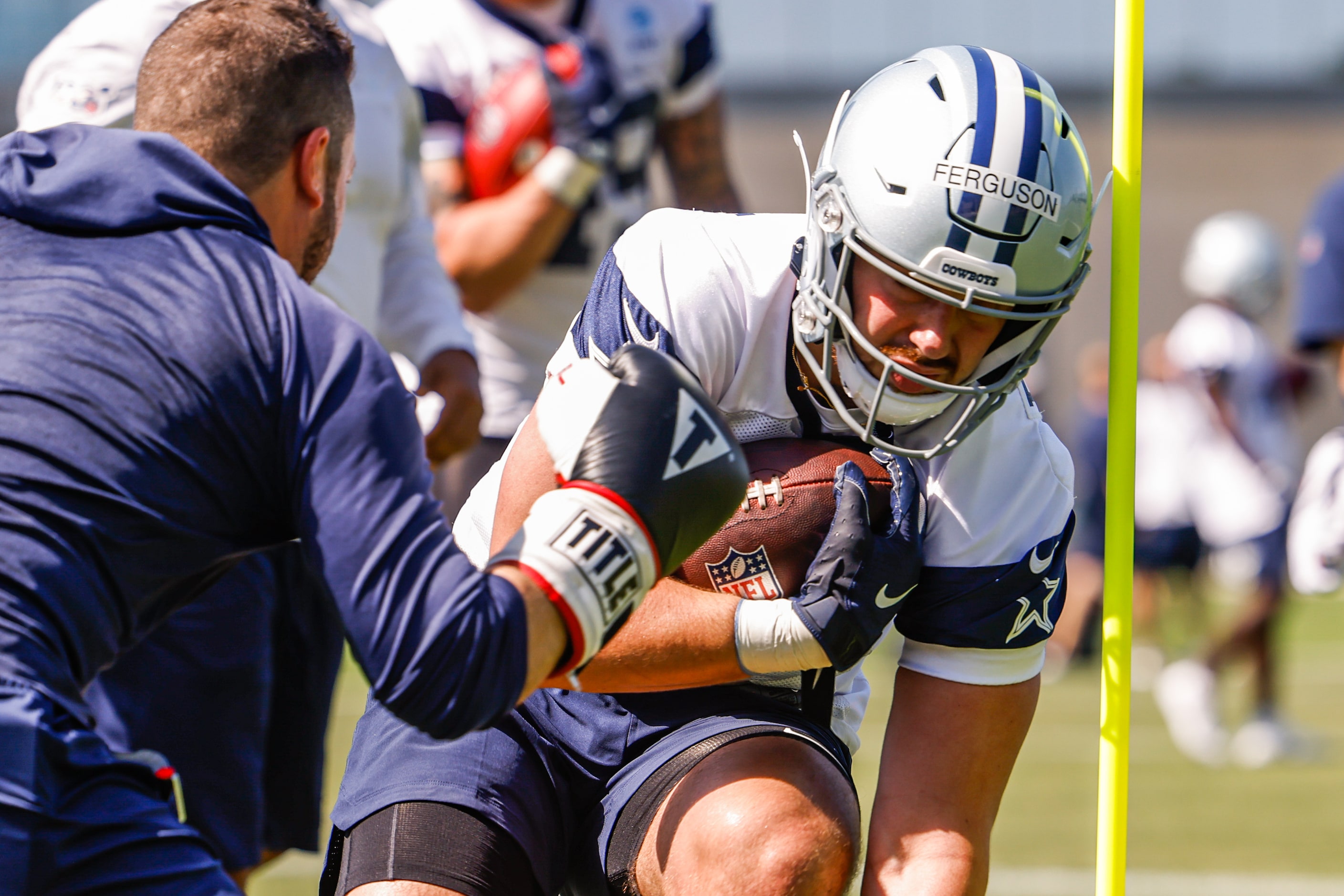 Dallas Cowboys tight end (48) Jake Ferguson during a Cowboys rookie minicamp at The Star in...