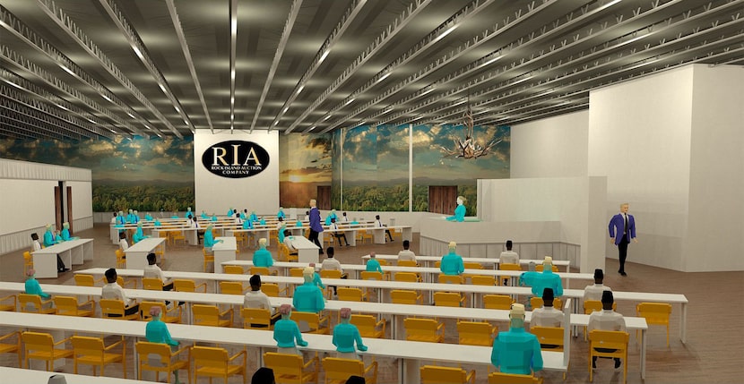 A rendering of the Rock Island Auction Co. facility in Bedford, which it plans to open in...