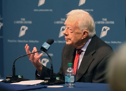 Former President Jimmy Carter discusses his cancer diagnosis at the Carter Center Thursday