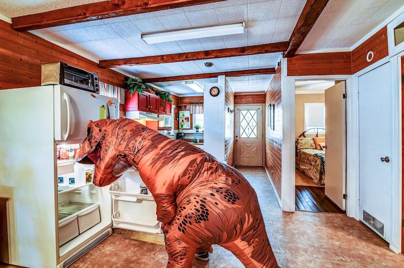 If only a T. rex could actually reach to the back of the fridge. Nonetheless, a T. rex has...