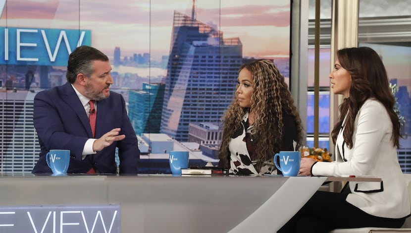Sen. Ted Cruz speaks Oct. 24, 2022, on ABC's The View with co-hosts Sunny Hostin and Alyssa...