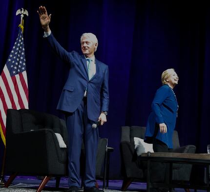 Former President Bill Clinton and former Democratic presidential candidate Hillary Clinton...