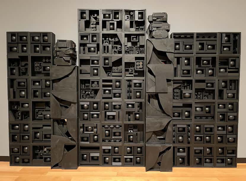 Louise Nevelson's "Rain Forest Wall" originally belonged to a more extensive ensemble.