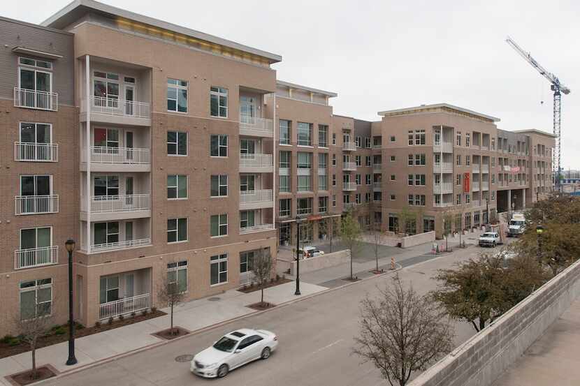 The Arpeggio Victory Park apartments are on Victory Avenue northwest of downtown Dallas.