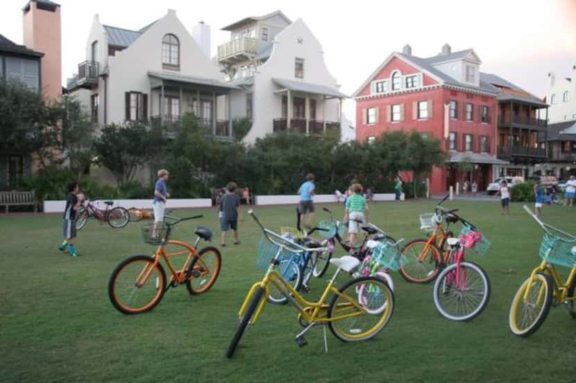 BEACH CRUISERS dot the lawns of Rosemary Beach, where kids and parents  head for the ...