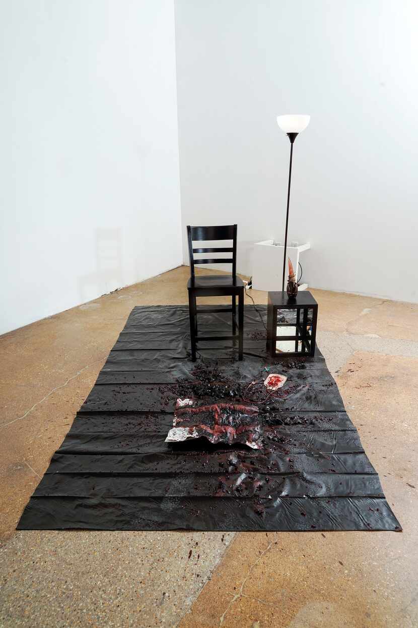 The remnants of a performance art piece by Xxavier Edward Carter, "Black Summer," 2020,...