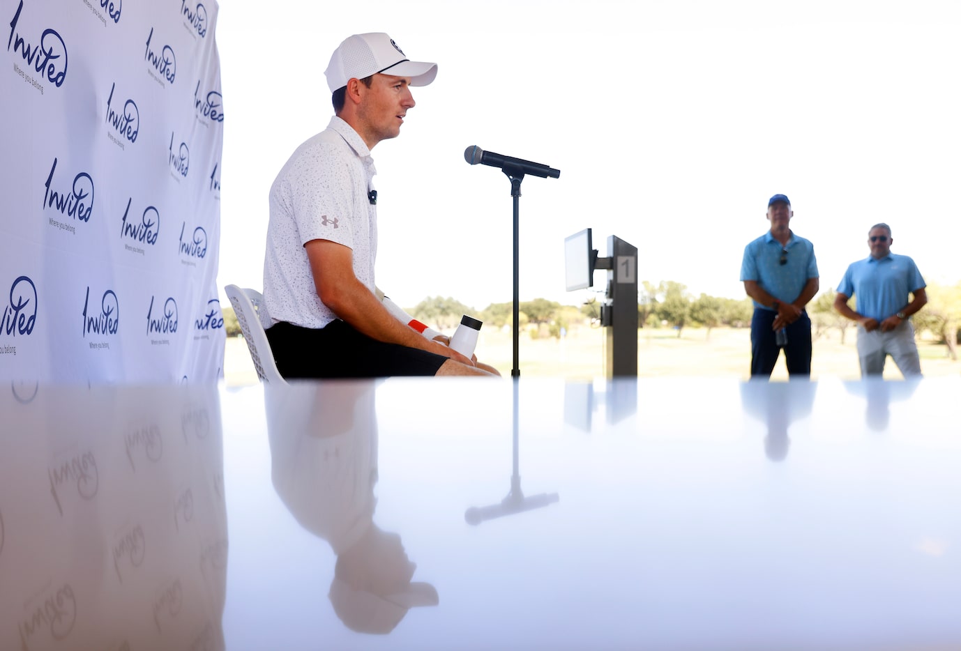 PGA Tour pro Jordan Spieth, who is from Dallas and the University of Texas, speaks to the...