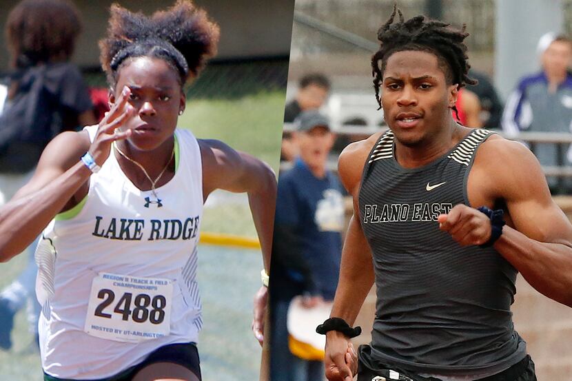Mansfield Lake Ridge's Jasmine Moore (left) and Plano East's Tyler Owens (right).