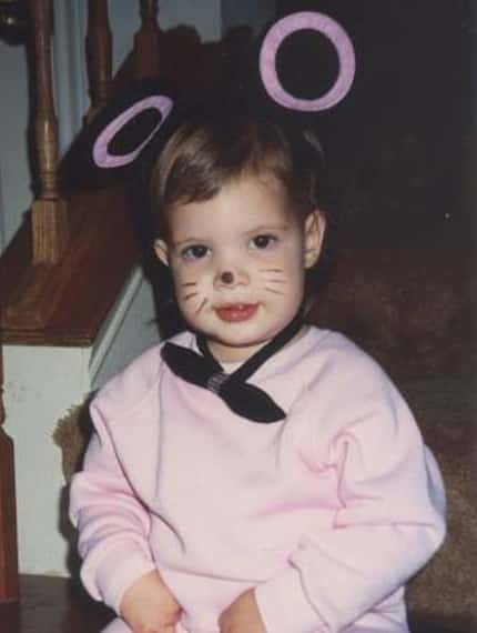 Leslie Cohn-Wein dressed as "Baby Minnie" one year for Halloween, to match her beloved...