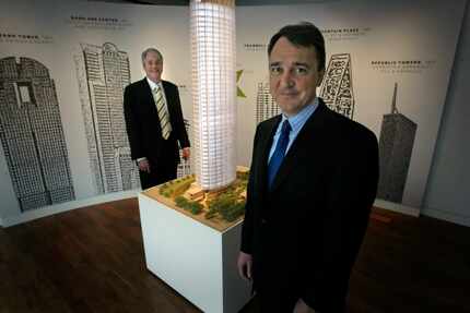 In happier times: Museum Tower development partners John Sughrue (L), and Dan Boeckman are...
