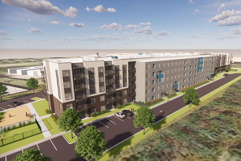 The Alta Riverside apartments are being built near Bush Turnpike and LBJ Freeway in Irving.