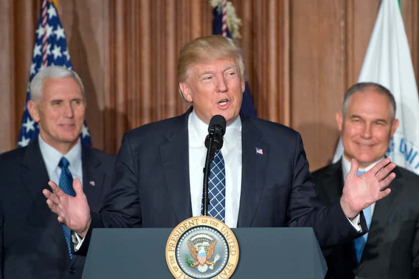 President Donald Trump makes remarks prior to signing an Energy Independence Executive Order...