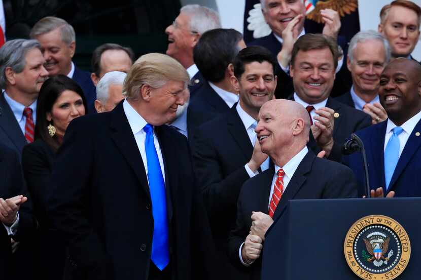 House Ways and Means Chairman Kevin Brady, R-The Woodlands, acknowledged President Donald...
