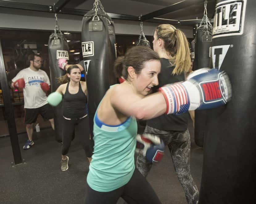 
Amanda Boylan at her boxing workout at Title Boxing Club.

