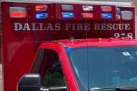 Dallas Fire-Rescue units responded to a UPS facility in northwest Dallas Thursday, May 16,...