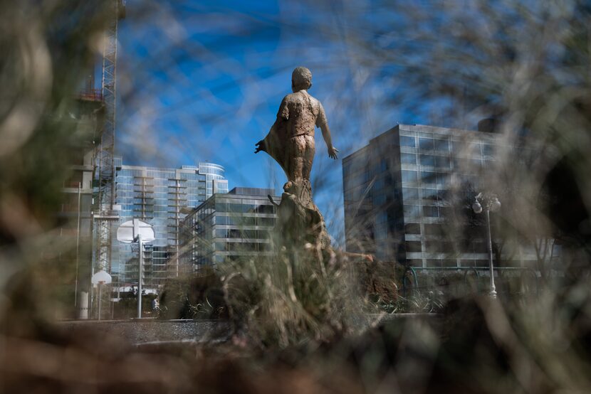 The sculpture dedicated to the life and memory of 12-year-old Santos Rodriguez, shown...