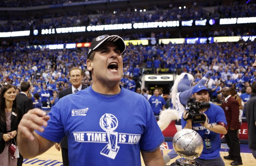 A file photo of Mark Cuban at a Dallas Mavericks game.