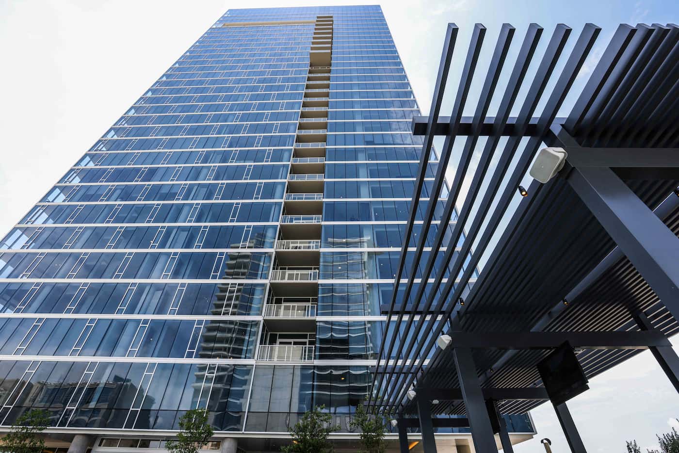 The Victor is Victory Park's tallest high-rise. (Lola Gomez/The Dallas Morning News)