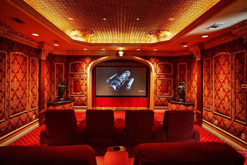 The estate's theater room was inspired by a now-shuttered theater in Chicago.